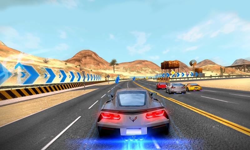 Racing in speed car